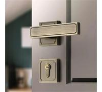 Chinese Style Split Wood Door Lock Interior Bedroom Mechanical Room Lock Solid Silent Handle Lock Furniture Hardware Accessories 1Pcs(Cyan Bronze B)