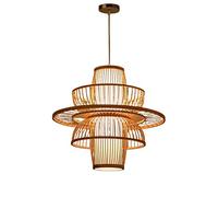 Chinese Style Style E27 Chandelier, Bamboo Weaving Hanging Light, Antique Lantern Ceiling Lamp, Lighting Fixture for Restaurant Tea House Decoration Lampshade/Natural/45Cm