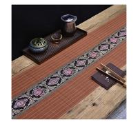 Chinese-style Table Runner, Bamboo Handmade Woven Table Runner, Non-slip Heat Insulation Decor,Placemats for Dining Table Sideboard Decor Farmhouse Kitchen(Purple,30x250cm)