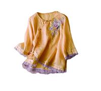 Chinese Style Tang Suit Female Hanfu Female Style Chinese Traditional Costume Qipao Chinese Shirt Vintage Top Summer