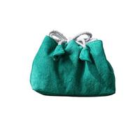 Chinese Style Tea Set Travel Storage Bag - Thickened Cotton Linen Fabric, Anti-Drop Organizer for Teapot, Tea Cups(Green)