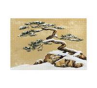 Chinese Style Tree Jigsaw Puzzles for Adults 1000 Piece, Vintage Asia Japanese Tree Wooden Puzzles, Cool Japan Pattern Decor for Home Entertainment