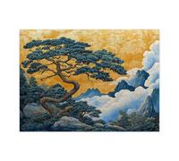 Chinese Style Tree Jigsaw Puzzles for Adults 500 Piece, Luxury Asia Japanese Tree Wooden Puzzles, Cool Japan Printed Decorations for Entertainment Party