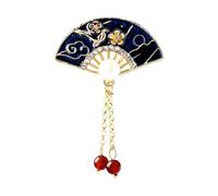 Chinese Style Women's Brooch Retro Chinese Style Fan Brooch Temperament Elegant Palace Corsage Clothing Accessories