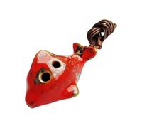 Chinese Styles Ceramic Ocarina 6 Holes Easy to Play Portable Wind Instrument with Wax Rope Handcrafted Ceramic Ocarina