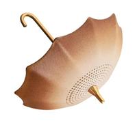 Chinese Styles Ceramic Tea Filter Umbrella Shaped Porcelain Tea Strainer with Alloy Handle Guard Molded Filter