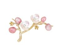 Chinese Styles Floral Brooch Vintage Fashion Rhinestones Plums Flower Laple Pin For Clothes Vintage Ornament Her Chinese Alloy Brooch Gift