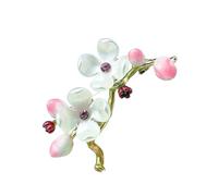 Chinese Styles Floral Brooch Vintage Fashion Rhinestones Plums Flower Laple Pin For Clothes Vintage Ornament Her Traditional Modern Brooch Ladies
