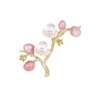Chinese Styles Floral Brooch Vintage Fashion Rhinestones Plums Flower Laple Pin For Clothes Vintage Ornament Her Traditional Modern Brooch Ladies