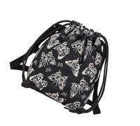 Chinese Styles Floral Butterfly Jacquards Canvas Drawstring Bucket Shoulder Bag Practical for Daily Use Commuters Essential Chinese Styles Canvas Crossbody