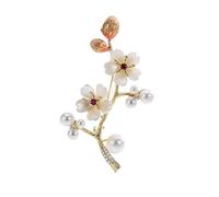 Chinese Styles Floral Shell Brooch Antique Plums Blossom Lapel Pin Elegant Accessory for Coat Scarf Bag Plums Blossom Shell Pin