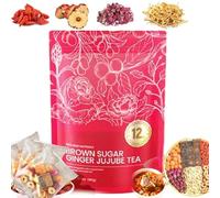 Chinese Sugar Brown Ginger Tea,Velutra Chinese Brown Sugar Ginger Tea, Instant Black Sugar Ginger Jujube Tea Cubes with Red Ginseng Black Sugar Ginger Tea,Velutra Tea,Improve Sleep (1)