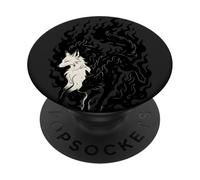 Chinese Symbol with Foxes in Mystical Flames, Love Foxes PopSockets Adhesive PopGrip