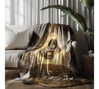 Chinese Tai Chi bagua symbol Large Sofa Throw Blanket for Seater, Soft Luxury Fleece Throw for Couch Gold Blanket for Bed, Warm and Cozy, 200x220 cm
