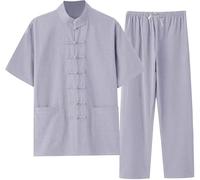 Chinese Tai Uniform Traditional Uniform Training Cloth with Pants Taichi Performance Suit Set Kung Fu Shirt Morning Exercise Clothes for Men Women F,M