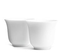 Chinese Tea Cup Bone Porcelain - 2 Teacups from China in Thin Porcelain - Not Ceramic Small - Classic Long Shape 50ml Each