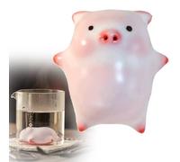 Chinese Tea Pet Handmade Blow Bubbles Pig Tea Pet for Kungfu Gift Ceremony Figurine Decoration,Funny Cartoon Ceramic Crafts Piggy Spitting Bubbles Water Cup Decor -pink