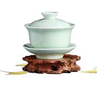 Chinese Tea Set, Kung Fu Tea Set Covered Bowl Cup Chinese Ceramics Cover Cups Traditional Celadon Saucer Ceremony Teaware Accessories Single(A 9x8.5cm 150ml)