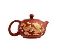 Chinese Teapot Set Gift Box, Chinese Dragon Shape, Dragon and Phoenix Color-changing Purple Clay Teapot Zisha Tea Set Kettle Kung Fu Tea Pot, Dragon and Phoenix Purple Sand Pot Tea Lover’s Gift(red)