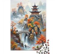 Chinese Temple Landscape Jigsaw Puzzles for Adults Interesting Puzzles 1000 Jigsaws Impossible Puzzle Home Decoration Gifts 52x38cm/1000pcs