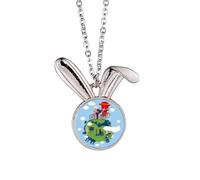 Chinese The Great Wall Art Rabbit Necklace Pendant Bunny Animal Jewelry Gift
