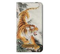 Chinese Tiger Brush Painting PU Leather Flip Case Cover For iPhone 11 Pro PU Leather Flip Case Cover For iPhone 11 Pro with Personalized Your Name on Leather Tag