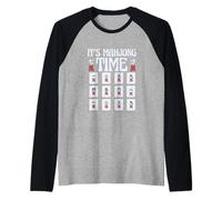 Chinese Tile Board Game Mahjong Player It’s Mahjong Time Raglan Baseball Tee