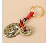 Chinese Tornary Key Chain - Copper Key Chain with Five Emperors Coins | Hangble Chinese Style Pendant, Good Success Charm