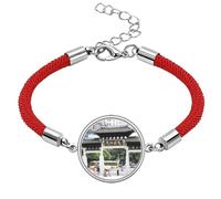 Chinese Traditional Architecture Photography Lucky Red String Bracelet Rope Bracelet Handmade
