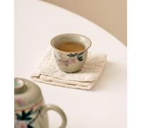 Chinese Traditional Ceramic Tea Cup, Hand-Painted Magnolia, High-Temperature Fired Artisan Bowl for Ceremony & Loose Leaf (Orchid Pattern Tasting Teacup)