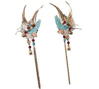 Chinese Traditional Hair Clip Traditional Chinese Flower Wing Tasseled Hairpin Girl Cosplay Hair Jewelry