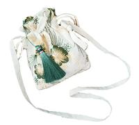 Chinese Traditional Hanfu Purse Girls Tote Bag Antiquity Embroidery Floral Wallet Tassel Bucket Crossbody Bag