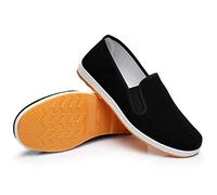 Chinese Traditional Kung Fu Martial Arts Shoes Old Beijing Cloth Tai Chi Shoes Slip On Canvas Shoes Yellow