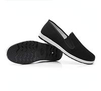 Chinese Traditional Kung Fu Martial Arts Shoes Old Beijing Cloth Tai Chi Shoes Slip On Canvas Shoes Black