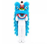 Chinese Traditional Lion Dance Costume for Festivall Party Performance | Chinese Dragon Costume Traditional Mascot Costume for Performance(Blue)