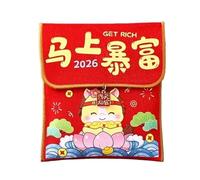 Chinese Traditional Red Envelope Blessing Lucky Money Bag, Traditional Red Pocket Practical 2026 Horse Year Red Pocket(Style B1)
