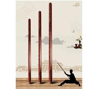 Chinese Traditional Tai Chi Ruler, Solid Wooden Tai Chi Stick, Qigong Posture Martial Arts Portable Taiji Bang for Seniors, Beginners