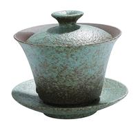 Chinese Traditional Tea Bowl,130ml Ceramic Coarse Pottery Gaiwan Tureen Tea Cup Bowl Saucer Teapot Teaware Decor