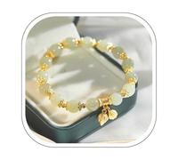 Chinese Traditonal Flowers Jade Bracelets for Women, Handmade Lucky Dainty Adjustable Butterfly Bracelets Gold Jewelry Birthday New Year Gifts for Women Her