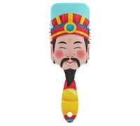 Chinese Unique Culture God Wealth gentle healthy hair brush Designed head massager for blow drying with Ergonomic handle cepillo para peinar