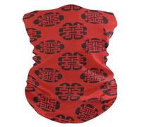 Chinese Unique Culture Happy Red Hair Band 26X30Cm Novelty Bandana Comfortable Half Face Scarf For Workout Climbing Women