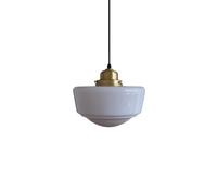 Chinese Vintage Living Room Hallway Kitchen Island Hanging Lamp European High-end Single Lamp White Jade Glass Pendant Light B&B Hotel Bar Lighting Fixture Bedroom Study Room Tea House Chan