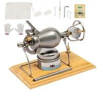 Chinese Vintage Popcorn Maker, Mini Portable Puffed Rice Maker Popcorn Cannon, Stainless Steel Pressure Popcorn Machine with Cotton Bag for Home Camping Party(Silver,400 ml)