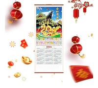 Chinese Wall Calendar 2025,2025 Year of the Snake - Year of the Snake Monthly Calendar | Spring Festival Scroll Calendar for School Restaurant Wall Decor