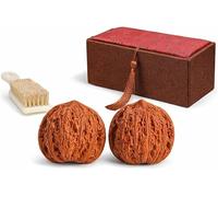 Chinese Walnut Fidget Spinner, Wenwan Walnut Hand Exercise To Relieve Stress And Improve Focus, Traditional Chinese Massage Ball, Comes With Gift Box And Brush (B 35-36mm)