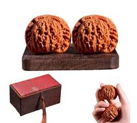 Chinese Walnuts Fidget - 2Pcs Exercise with Gift Box & Brush, Traditional Stress Relief Hand for Relaxation & Focus,Valentine's Day Gifts(Lion Head a,41-42mm)