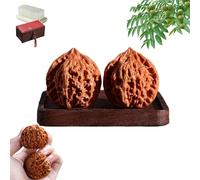 Chinese Walnuts Fidget, Wenwan Walnuts, Walnut and Massage Stress Relief Health Care Ball Toy,Traditional Walnut and Massage Ball for Home Office Meditation (C)