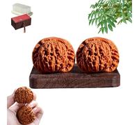 Chinese Walnuts Fidget, Wenwan Walnuts, Walnut and Massage Stress Relief Health Care Ball Toy,Traditional Walnut and Massage Ball for Home Office Meditation (A)