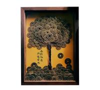Chinese - Wealth Tree Ornament with Five Emperors, Symbol Prosperity and Blessing | Decorative Happy Coin Display Bedroom Bedside Desk Study Table Home Decor Collectors