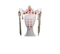 Chinese Wedding Bride Hair Accessory,Bridal Wedding Tiara retro jewelry Chinese Style Bridal Tiara Crown, Phoenix Headdress Show Wo Clothing Tassel Wedding Jewelry